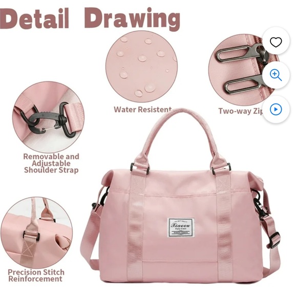 Weekender Bag in Pink, New - Picture 6 of 7